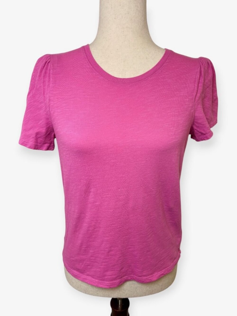 Marine Layer Pink Puff Sleeve Slub Cotton T-Shirt Size Extra Small